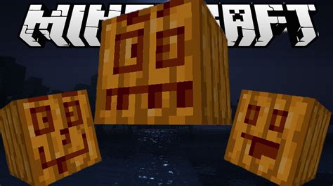 Minecraft Pumpkin Carving Challenge Carvable Pumpkins Mod Youtube