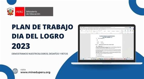 DESCARGAR EL PLAN DE TRABAJO DIA DEL LOGRO 2023 Ministerio De