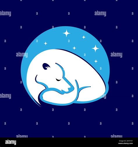 silhouette of sleeping bear vector illustration isolated on sky blue ...