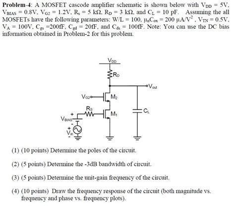 Solved Problem 4 A Mosfet Cascode Amplifier Schematic Is