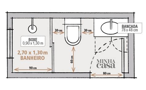 Planta Baixa Banheiro Retangular Pequeno - LIBRAIN