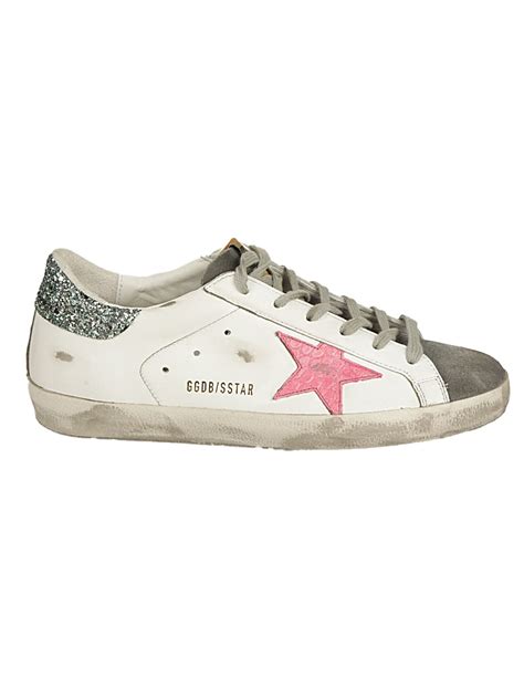 Golden Goose Super Star Leather Upper And Heel Glitter Star Coshio