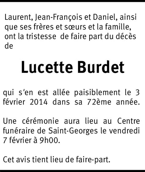 Lucette Burdet Hommages