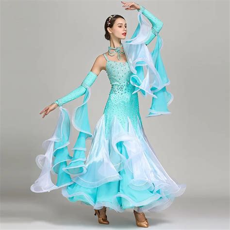 Lady Ballroom Dancing Dress Girls Waltz Dancing Dress Adult Modern