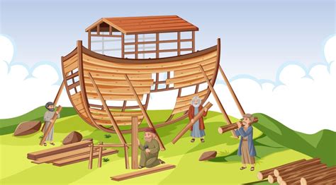 Cartoon Characters From The Noahs Ark Bible Story Vector Image