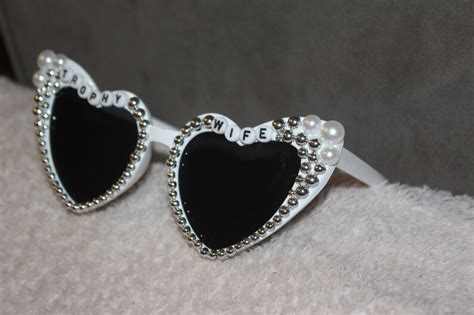 Custom Bedazzled Bride Heart Sunglasses Etsy