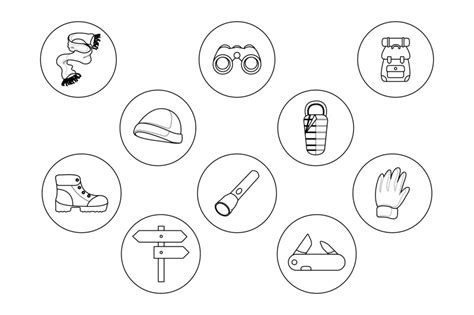 Camping Ten Outline Icon Bundle By Printables Plazza TheHungryJPEG