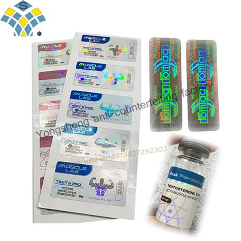 Steroid Vial Glass Hologram Security Label Custom Pharmaceutical Ml