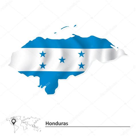 Mapa de Honduras con bandera vector gráfico vectorial lajo 2 imagen