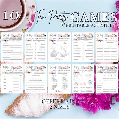 Tea Party Printable Games Ladies Tea Party Game Bundle Etsy