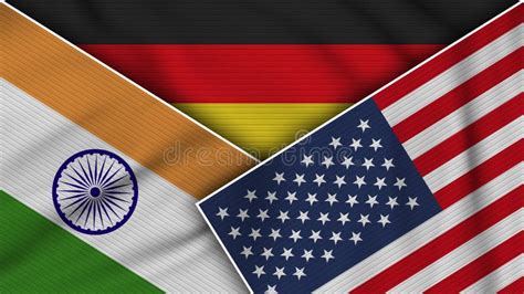 Germany United States Of America Philippines Flags Together Fabric