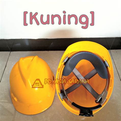 Jual Helm Kuning Front Brim Proyek KRISBOW Yellow Safety Helmet HDPE