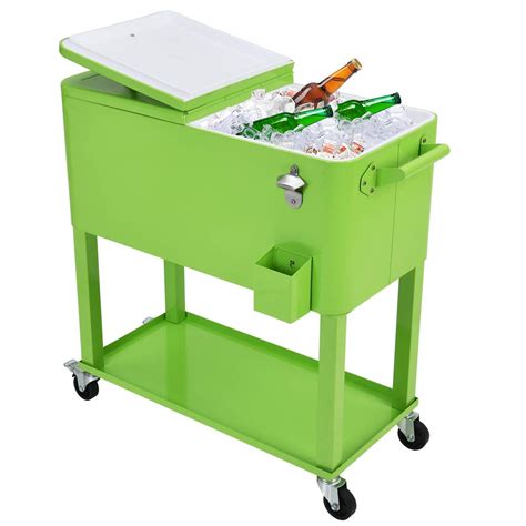 Buy UPHA 80 Quart Rolling Outdoor Cooler, Patio Cooler Cart on Wheels ...