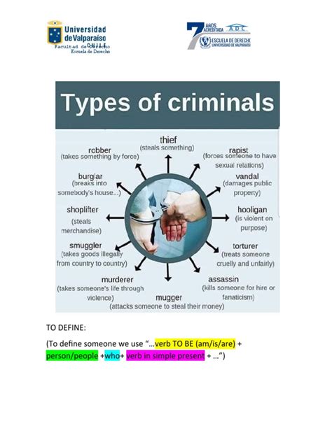 Defining Types of Criminals - Exercises | PDF | Theft | Police