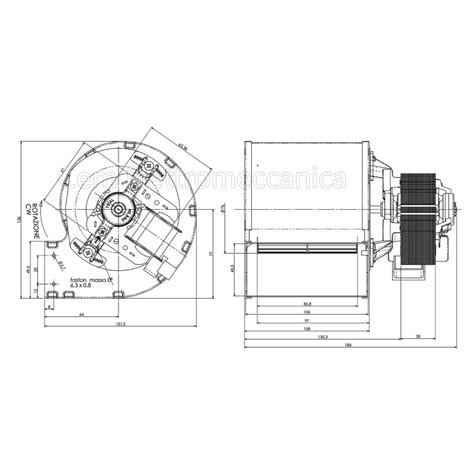 Ventilatore Centrifugo Per Stufa A Pellet 66 Watt Motore DX Monofase