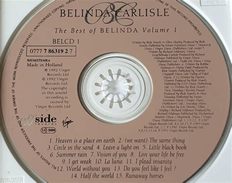 Belinda Carlisle Greatest Hits Vol Made In Holland Cd Hobbies