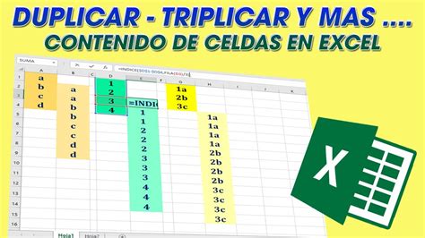 COMO DUPLICAR TRIPLICAR CONTENIDO DE CELDAS EN EXCEL YouTube