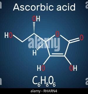 Vitamin C Ascorbic Acid Molecular Chemical Structural Formula And