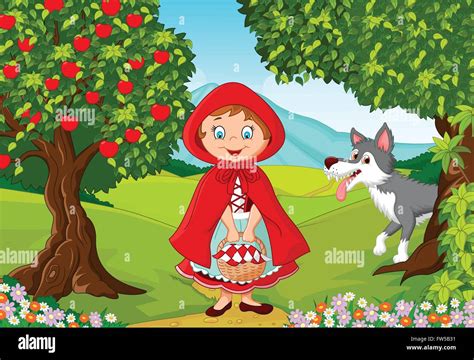 Reuni N De Caperucita Roja Con Un Lobo Imagen Vector De Stock Alamy