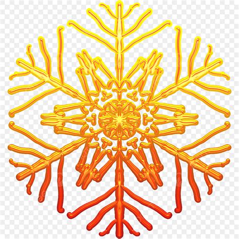 Orange Snowflake Clip Art