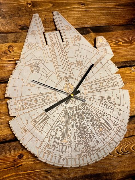 Millennium Falcon Star Wars Clock Engraved Clock Star Wars Clock Star