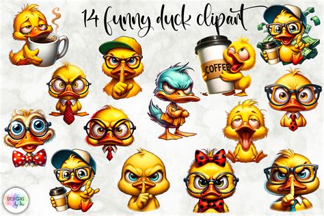 Funny Ducks Clipart Grumpy Ducks Png Graphic By Designs By Ira