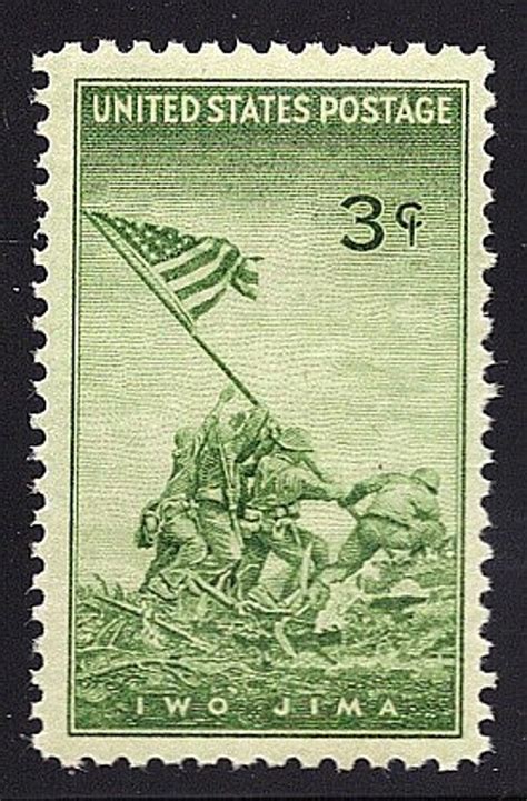 Ten 3c Iwo Jima Marines Stamp Of 1945 Vintage Unused Us Etsy