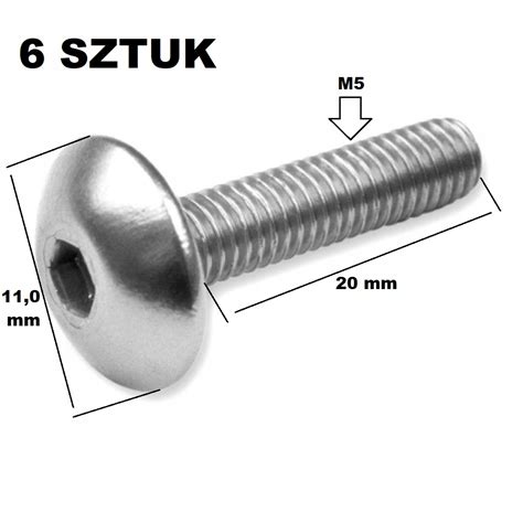 ŚRUBY ŚRUBKI DO SZYBY OWIEWKI M5 SREBRNE 6 SZTUK 520 za 18 90 zł z