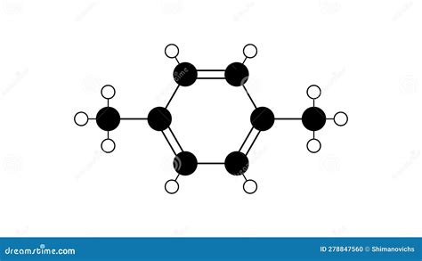 P Xylene Molecule Structural Chemical Formula Ball And Stick Model