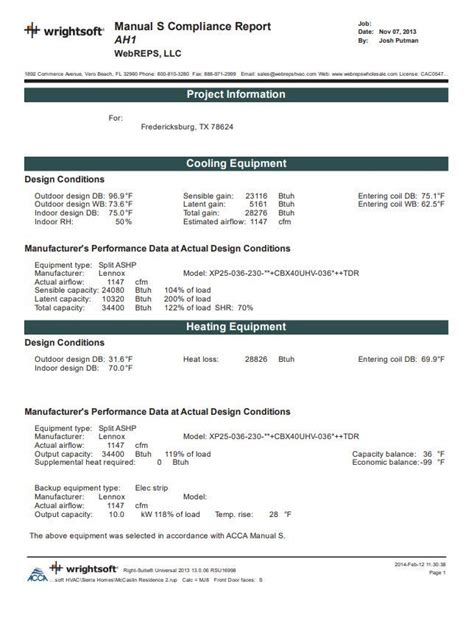 Manual S Service | A/C Duct Design Calculation Services