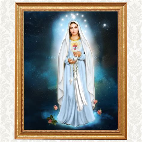 Our Lady Of The Rosary Immaculate Heart Of Mary Catholic Etsy Uk