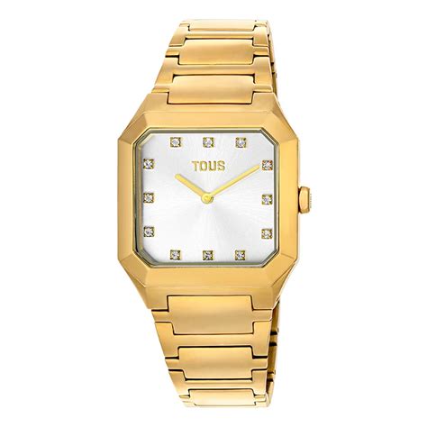 Reloj Anal Gico Tous Con Brazalete De Acero Ipg Dorado Karat Squared