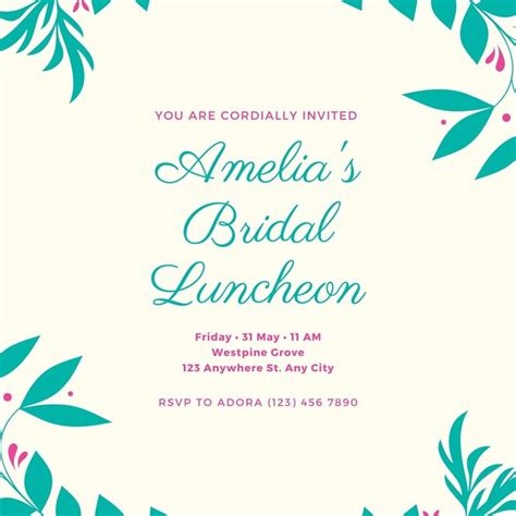 Free custom printable luncheon invitation templates | Canva