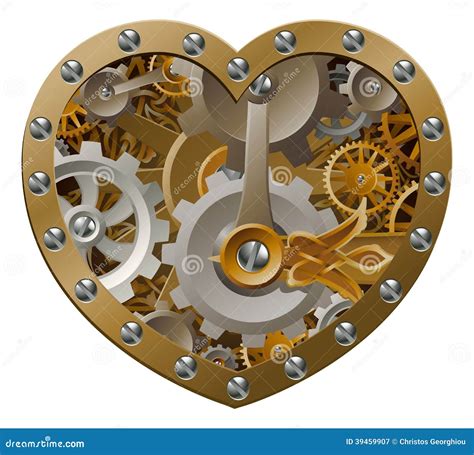 Steampunk Clockwork Heart Stock Vector Illustration Of Machine