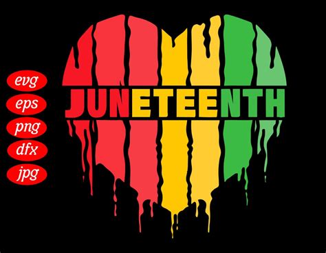 Juneteenth In Heart Shape Svg Blackity Svg Black Power Etsy