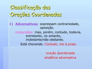 Orações Coordenadas Adversativa - Oracoes Coordenadas | PPT
