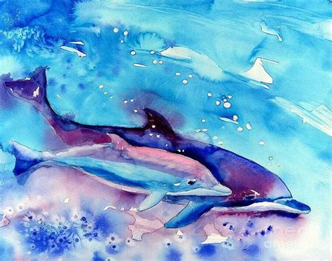 Dolphin Watercolour Art Pinterest Dolphins And Watercolour