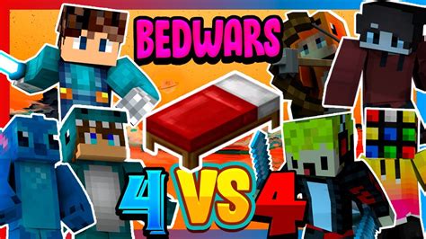 ROJOS VS AZULES EN BEDWARS MODALIDAD DE 4 VS 4 EN BEDWARS HYPIXEL