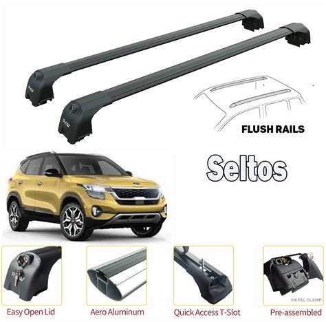 For Kia Seltos Up Roof Rack System Aluminium Cross Bar Metal