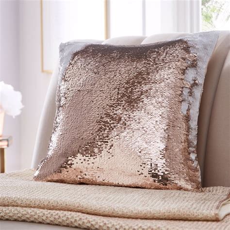 Sequin Cushion Rose Gold Bedding Clarke Clarke By Sanderson Design