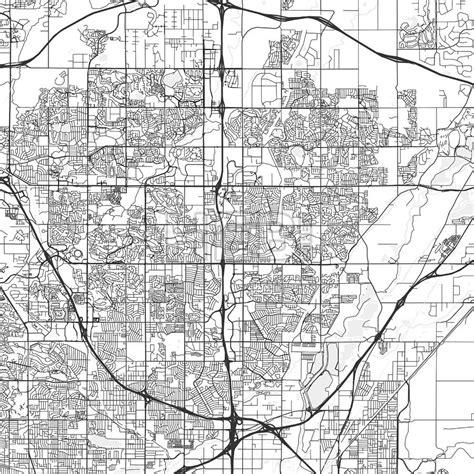 Northglenn Downtown And Surroundings Map In Light Shaded Version With