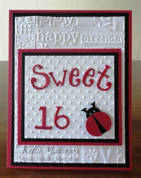 Indiana Inker: Sweet 16 Ladybug Birthday Card