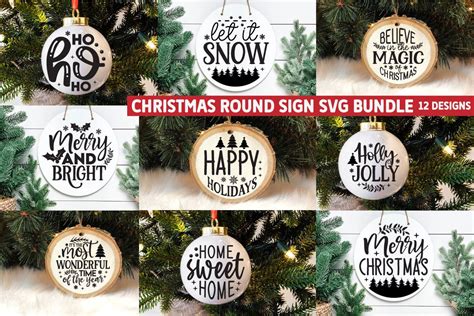 Christmas Round Sign SVG Bundle Graphic By Etcify Creative Fabrica