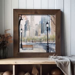 New York Painting NYC Skyline Watercolor Art Print Spring Cityscape ...