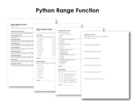 Python Range Function Teaching Resources