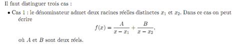 Primitives De Fraction Rationnelles