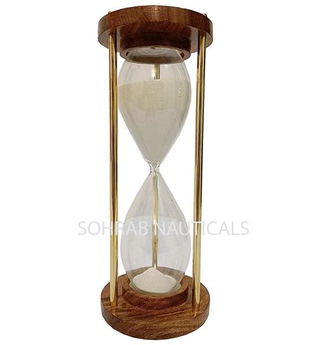 SOHRAB NAUTICALS 60 Minutes Sand Timer Sheesham Wood And Brass