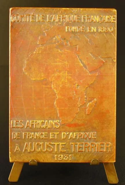 MEDAILLE AUGUSTE TERRIER Les colonies 1931 Afrique française Colony