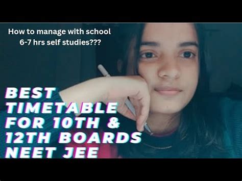 Best Timetable For 12th Boards And 10th Boards NEET JEE With School 6