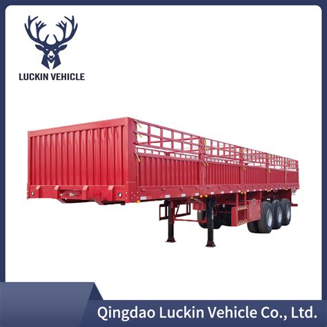 Customized Tri Axles Ton Drop Side Wall Fence Cargo Semi Trailer